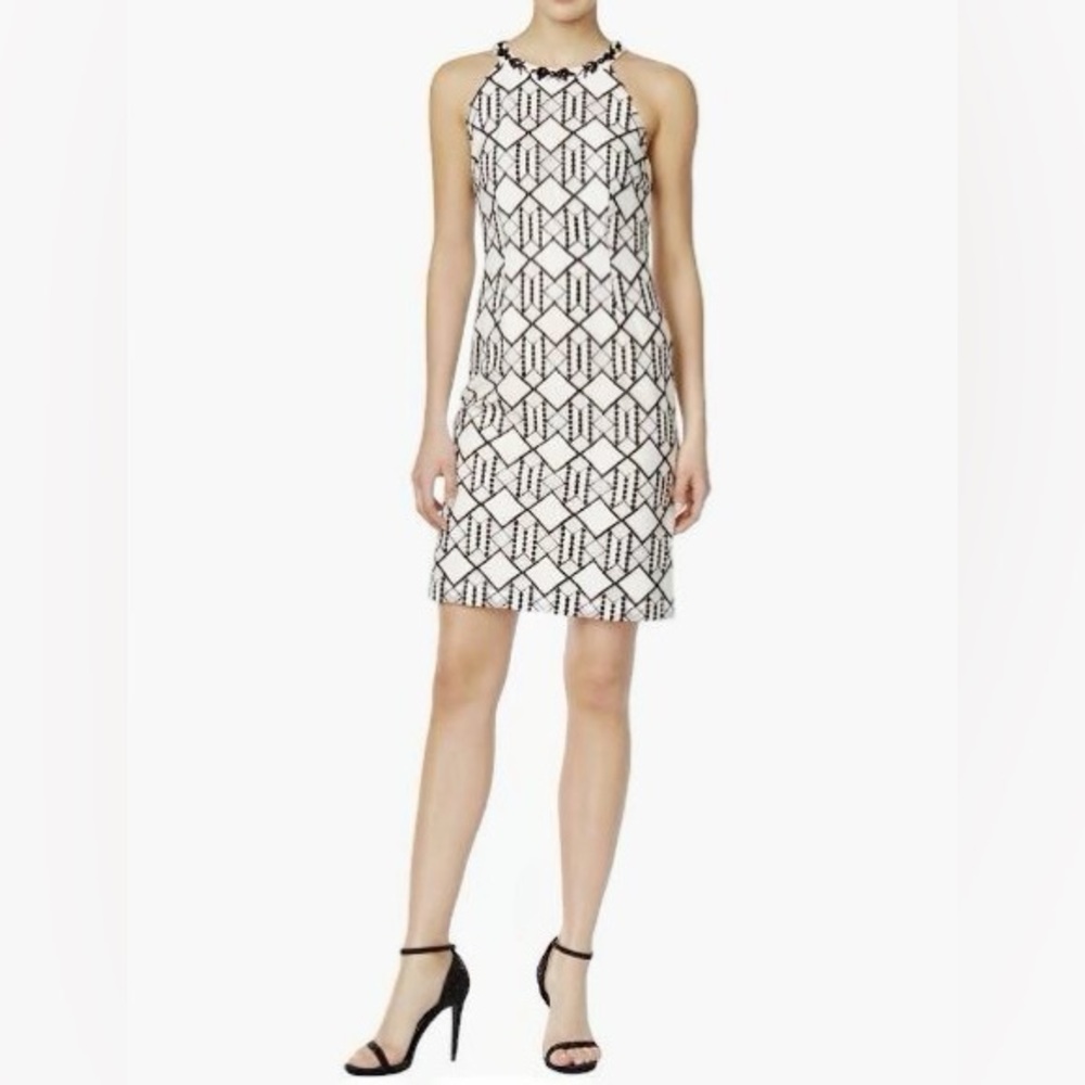 New Nine West Black and White Geometric Dress NWT Size 16